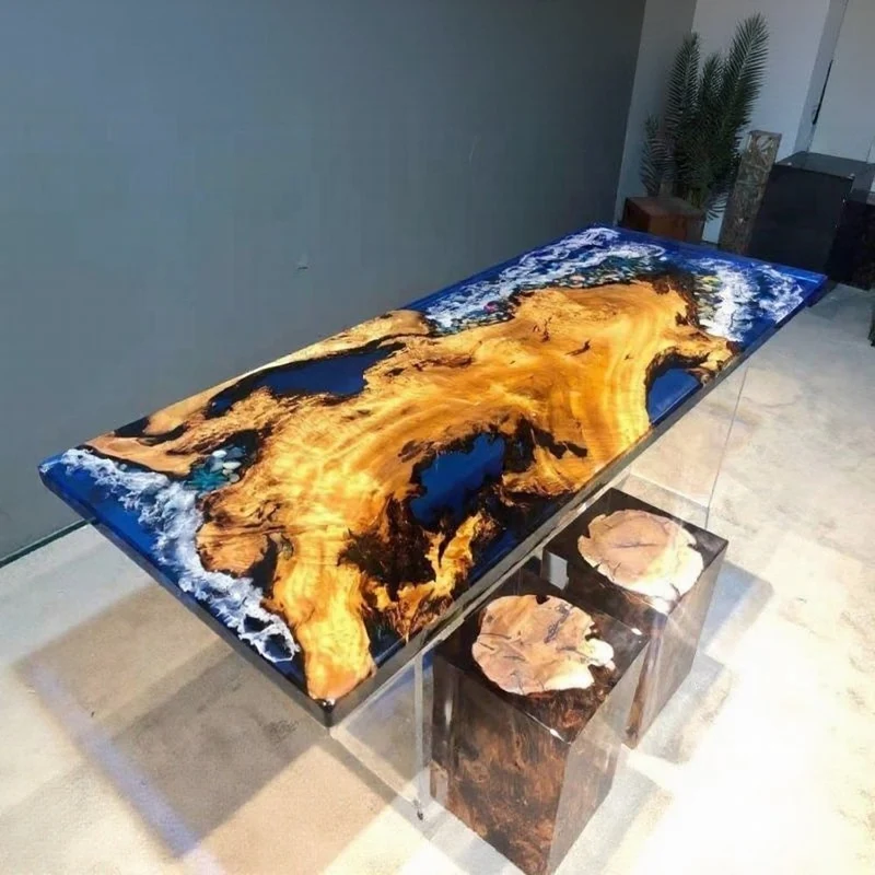 Shimmering Stream Resin Table