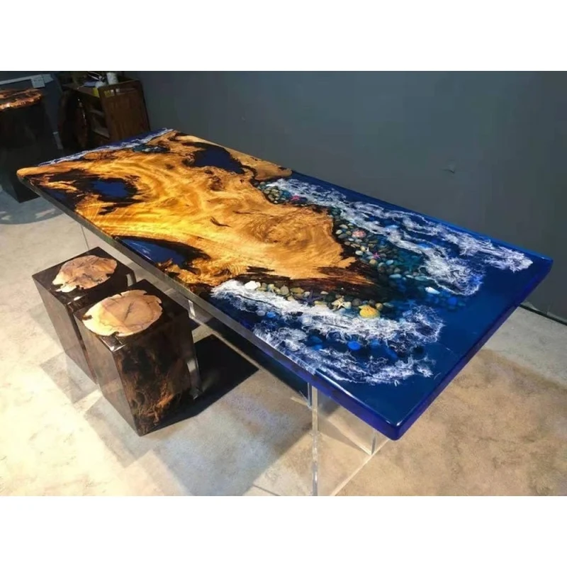 Shimmering Stream Resin Table