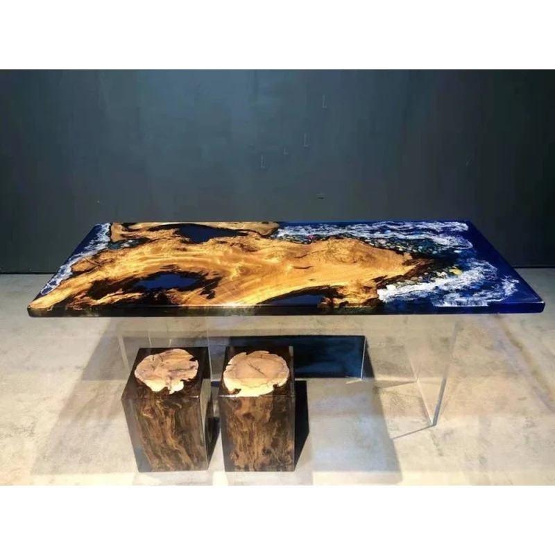 Shimmering Stream Resin Table