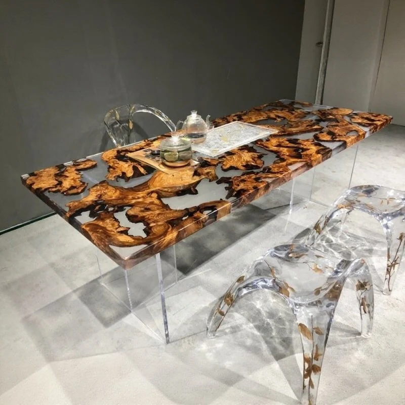 Live Edge Spalted Camphor Wood Resin Table