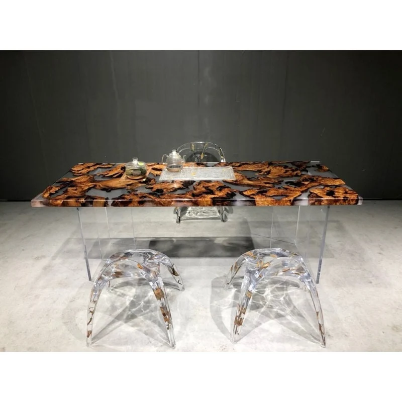 Live Edge Spalted Camphor Wood Resin Table