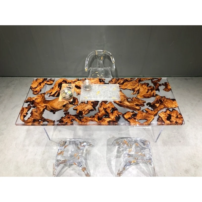 Live Edge Spalted Camphor Wood Resin Table