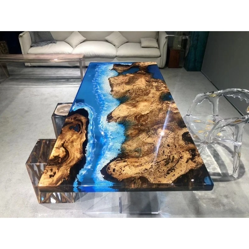 Shadow River Solid Wood Resin Epoxy Table