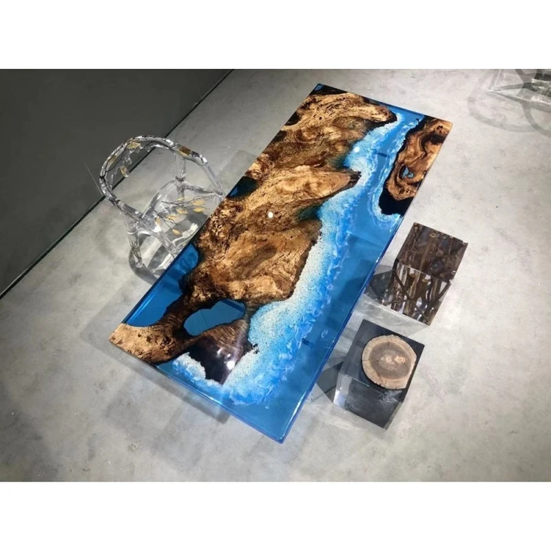 Shadow River Solid Wood Resin Epoxy Table