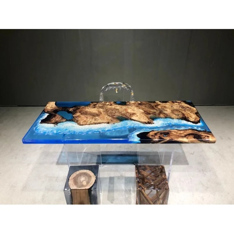 Shadow River Solid Wood Resin Epoxy Table