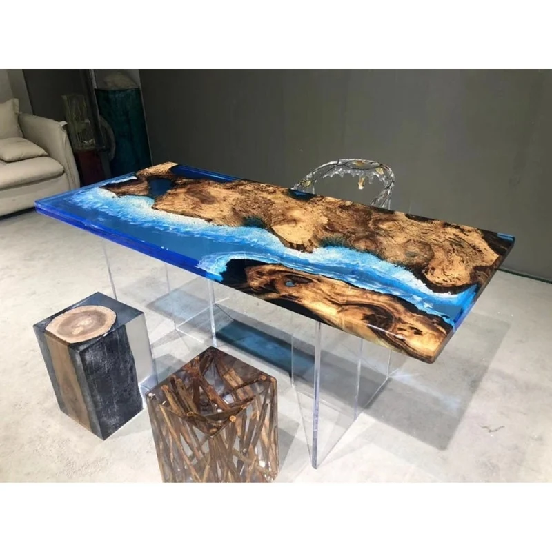 Shadow River Solid Wood Resin Epoxy Table