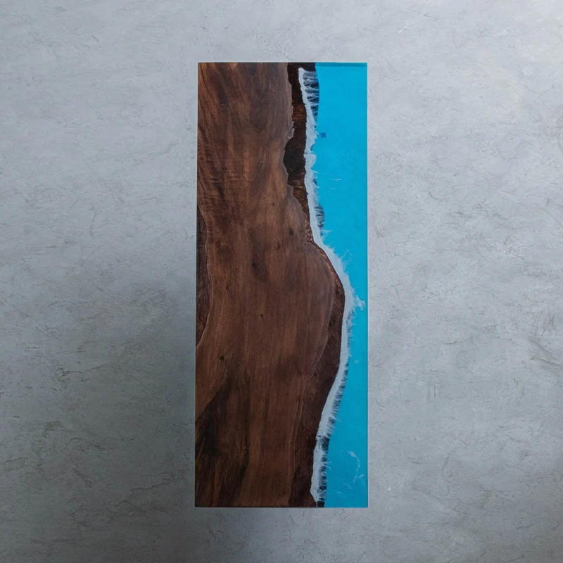 Artistic Blue Color Resin Table