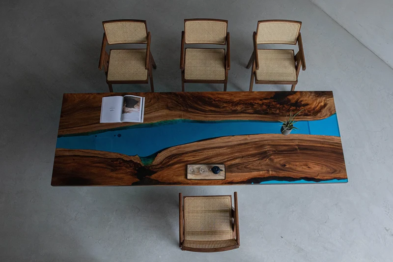 Trestle Resin Dining Table