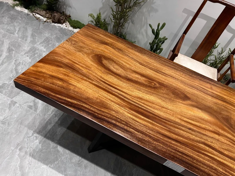 Verve Straight Cut Single Wood Slab Tables