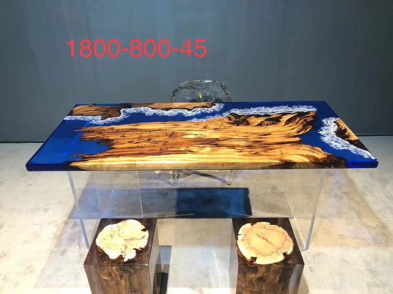 Epoxy Resin Table Top Fully in Golden Camphor Wood