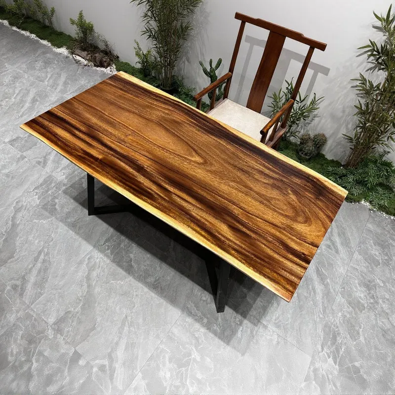 Noble Wood Slab Dining Table in South American Walnut