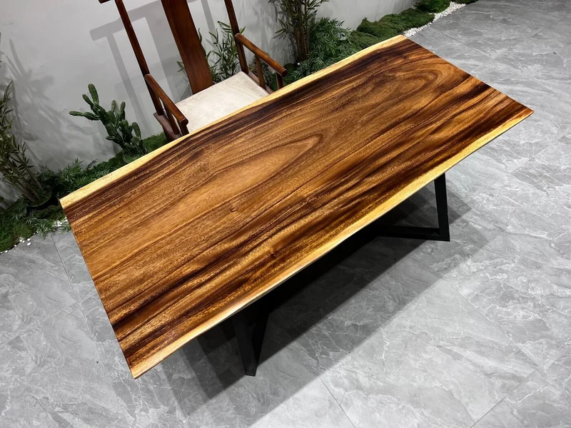Noble Wood Slab Dining Table in South American Walnut