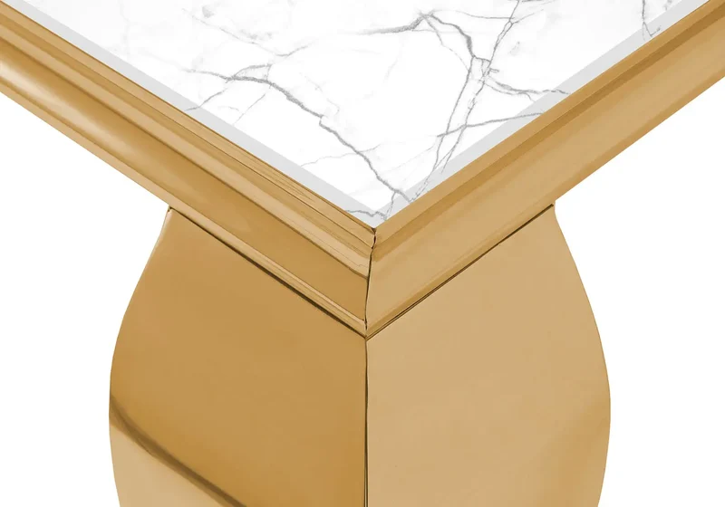 Console d'entrée design marbre blanc or - Neo