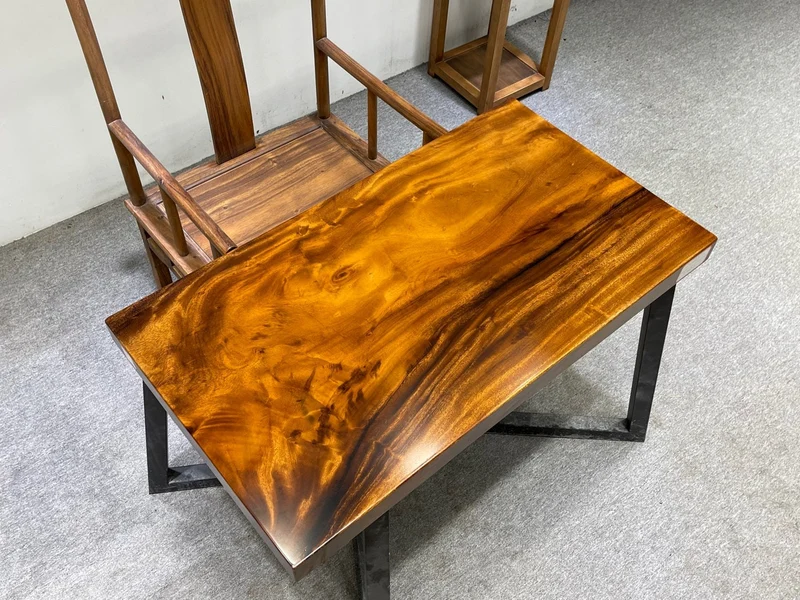 Rustic Solid Wood Slab Coffee Table