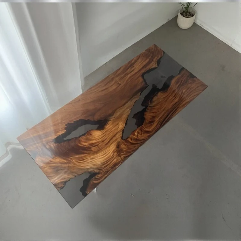 Walnut Wood Luxury Furniture Epoxy Resin Table