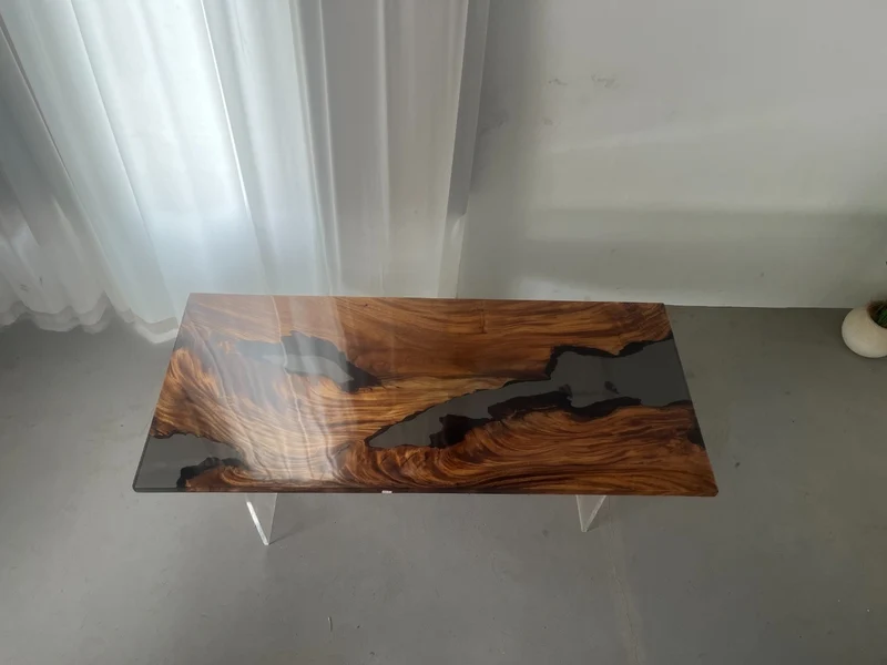 Walnut Wood Luxury Furniture Epoxy Resin Table