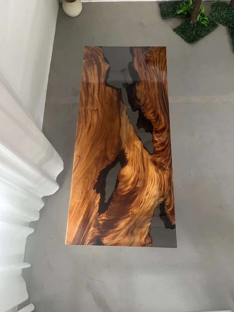 Walnut Wood Luxury Furniture Epoxy Resin Table