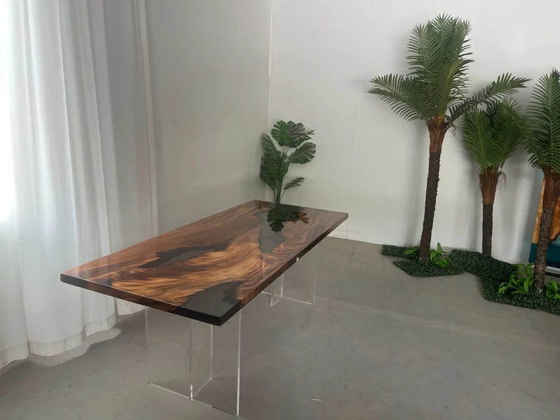Walnut Wood Luxury Furniture Epoxy Resin Table