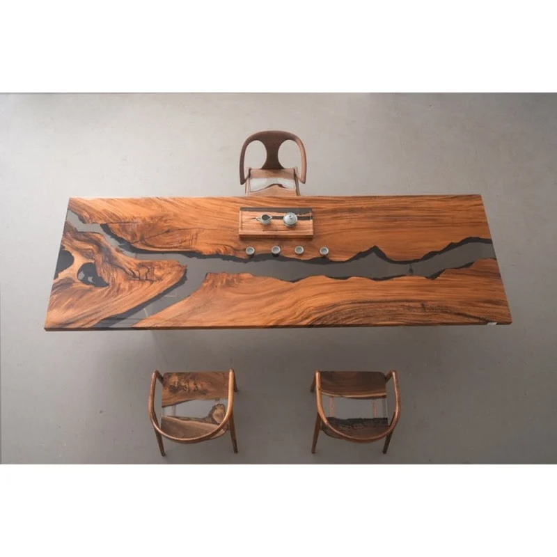 Crescendo Black Clear River Epoxy Resin Table