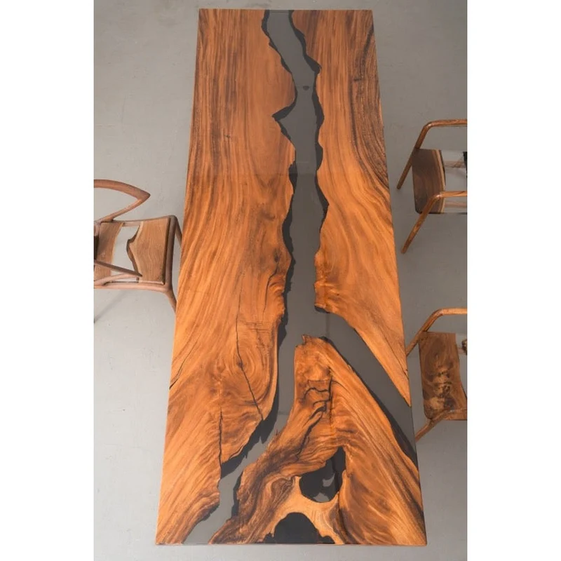 Crescendo Black Clear River Epoxy Resin Table
