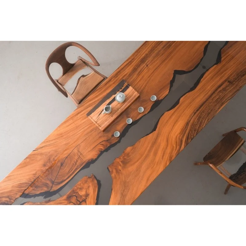 Crescendo Black Clear River Epoxy Resin Table