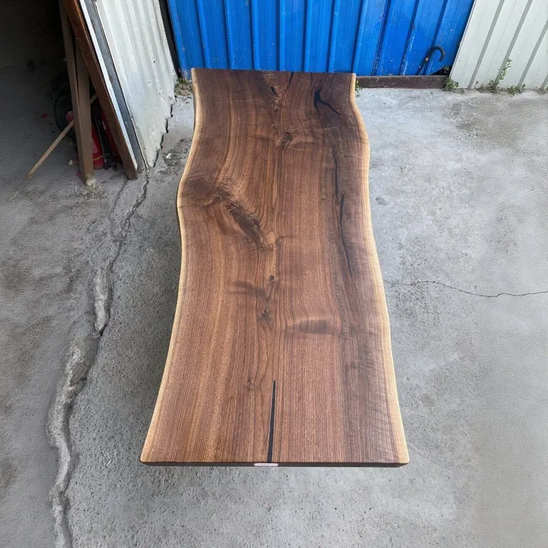 Live Edge Solid Walnut Wood Kitchen Table