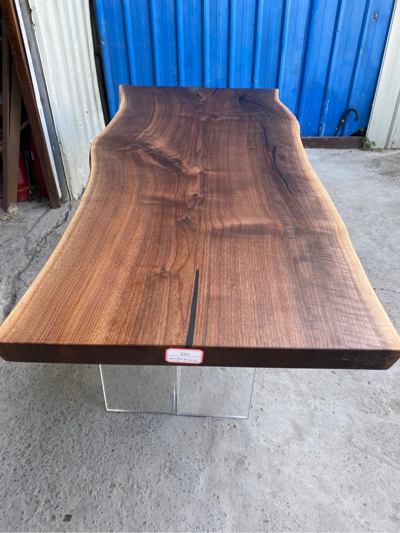 Live Edge Solid Walnut Wood Kitchen Table
