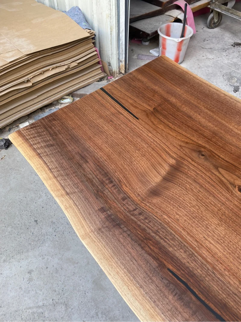 Live Edge Solid Walnut Wood Kitchen Table