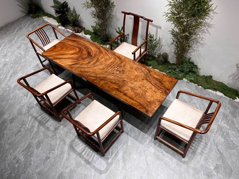 Solid American Walnut Live Edge Dining Table
