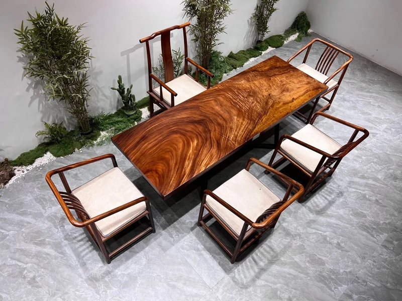 Solid American Walnut Live Edge Dining Table