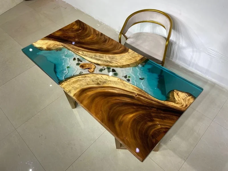 Floating Leaf Epoxy Resin Dining Table