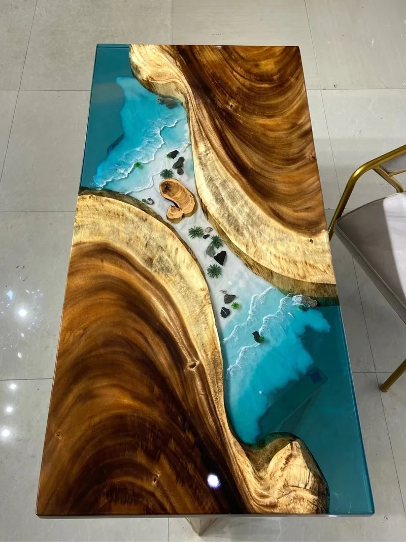 Floating Leaf Epoxy Resin Dining Table