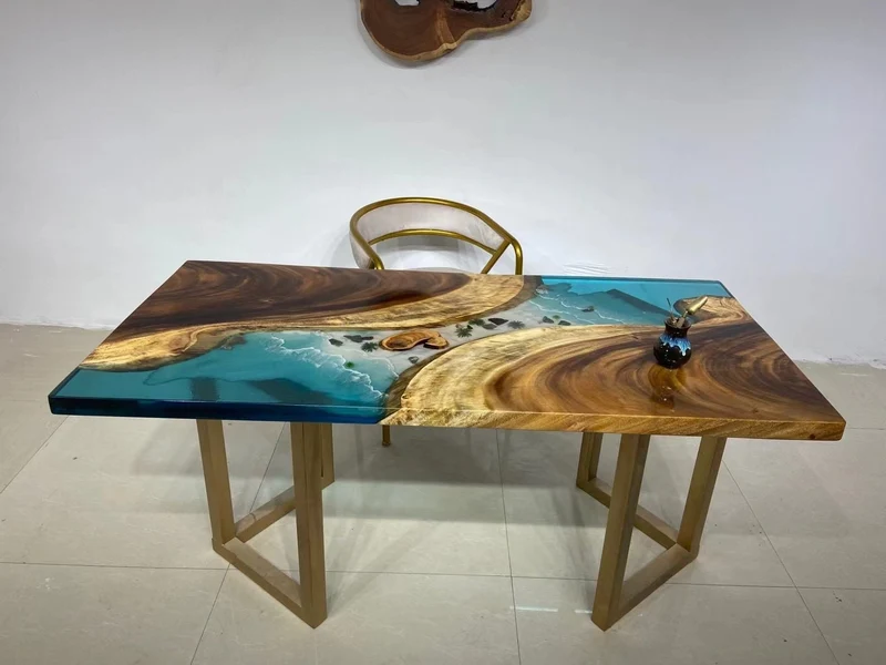 Floating Leaf Epoxy Resin Dining Table
