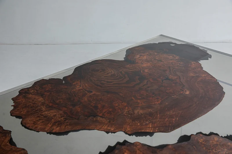 Serene Black River Butterfly Resin Table