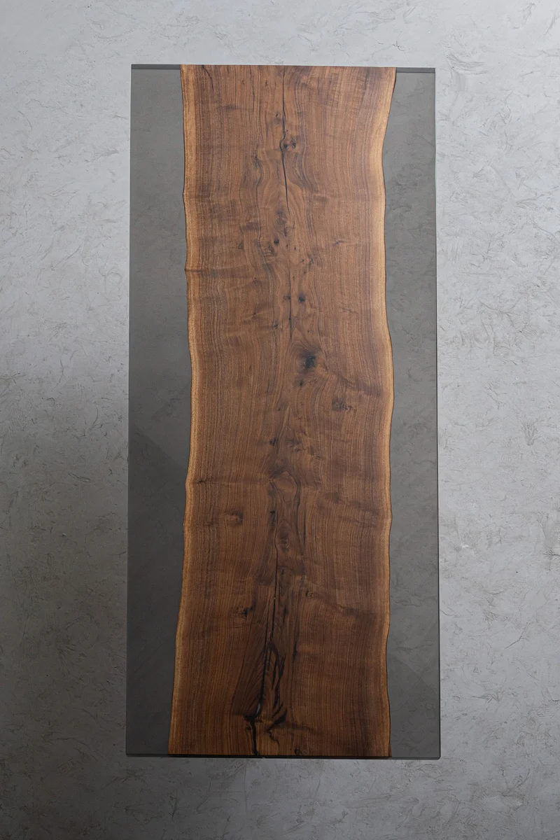 Solid Black Walnut Wood Epoxy Resin Table