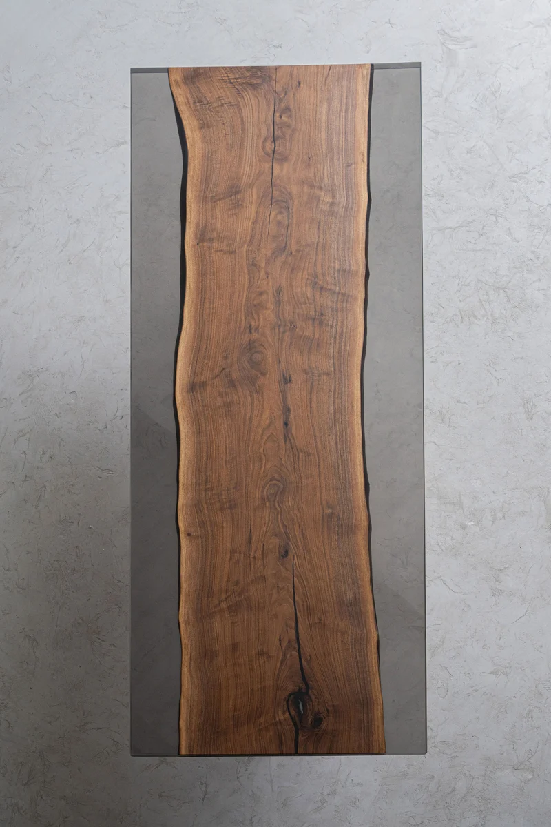 Solid Black Walnut Wood Epoxy Resin Table