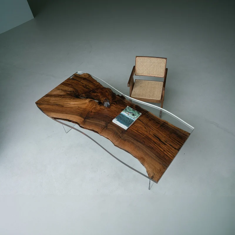 Live edge Handmade Unique Live Edge Epoxy Resin River Wood