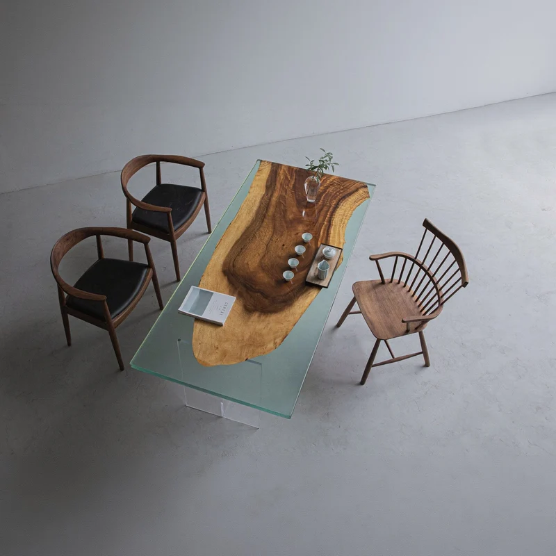 Serenity Natural Wood Ocean Epoxy Resin Table