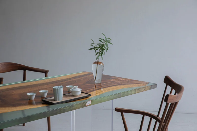 Serenity Natural Wood Ocean Epoxy Resin Table