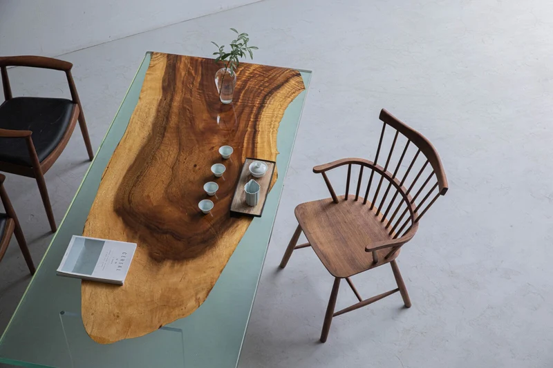 Serenity Natural Wood Ocean Epoxy Resin Table