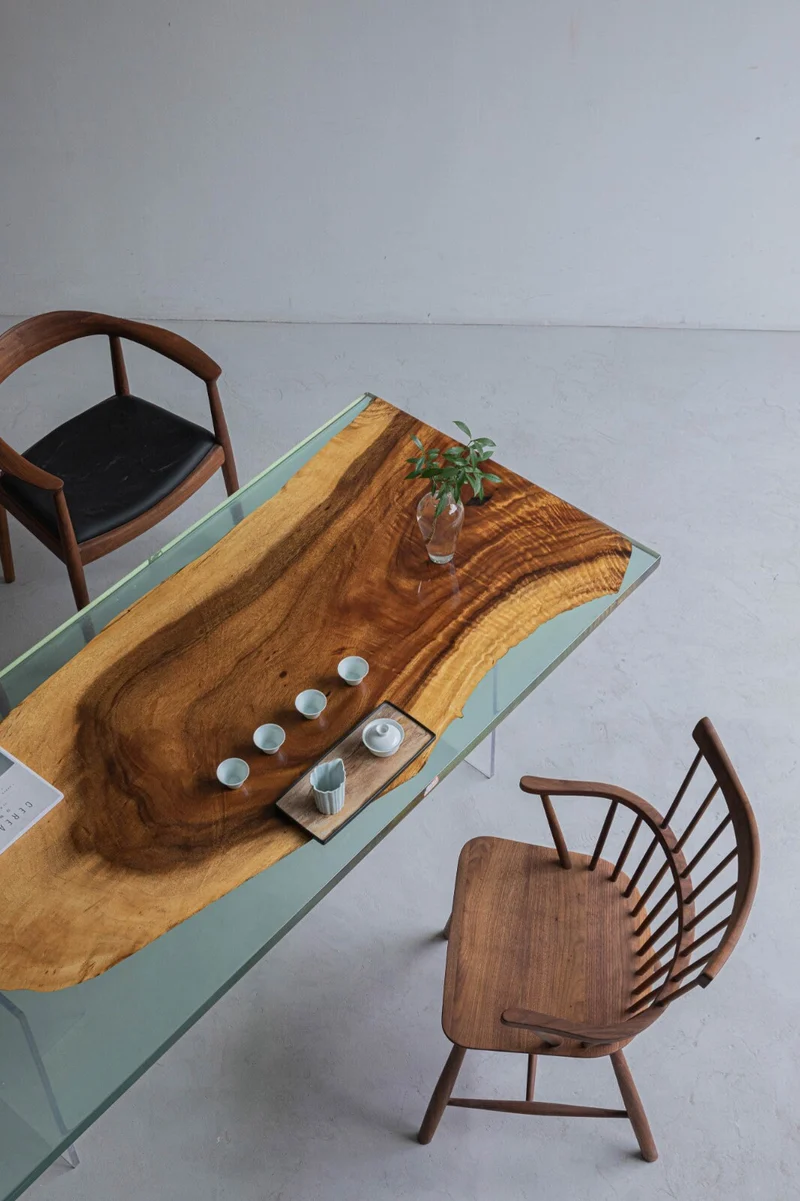Serenity Natural Wood Ocean Epoxy Resin Table