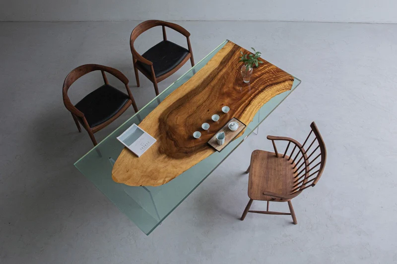 Serenity Natural Wood Ocean Epoxy Resin Table