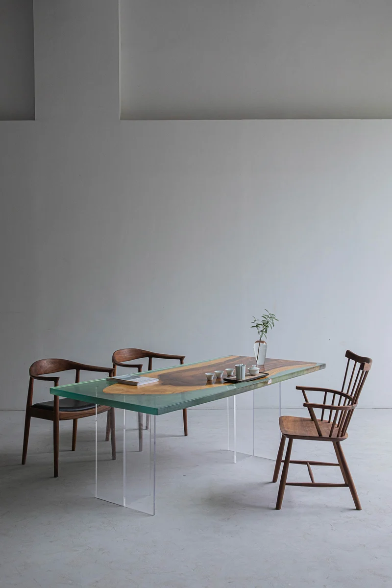 Serenity Natural Wood Ocean Epoxy Resin Table