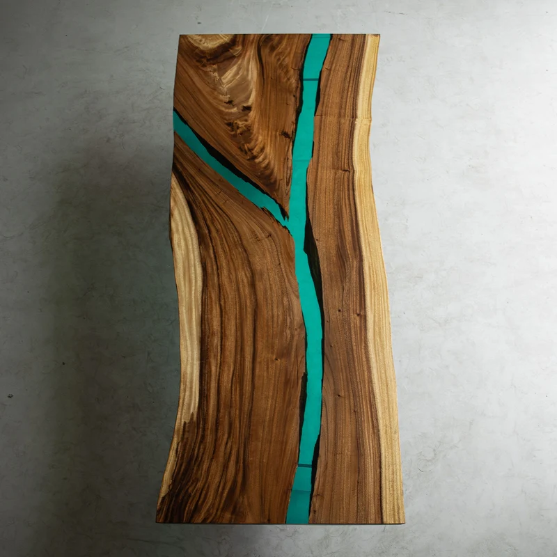 Custom Handmade Resin River Table in Japanese Epomik Resin