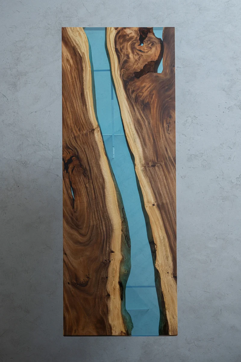 Epoxy Blue River Solid Wood Table