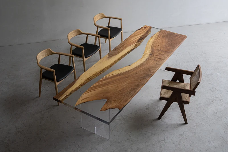 Pinnacle Clear Resin Epoxy Dining Table