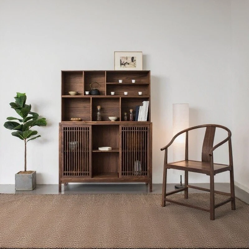 Extra 3 Combination Large Walnut Wood Sideboard
