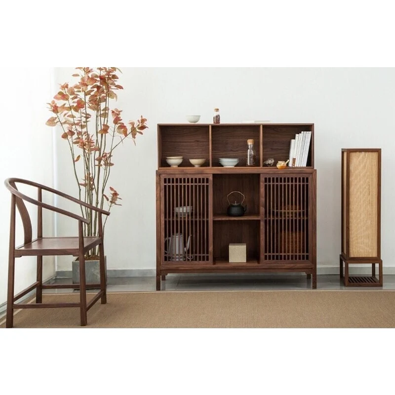Extra 3 Combination Large Walnut Wood Sideboard