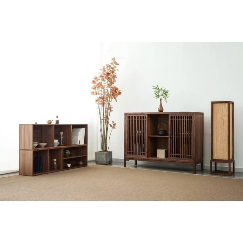 Extra 3 Combination Large Walnut Wood Sideboard