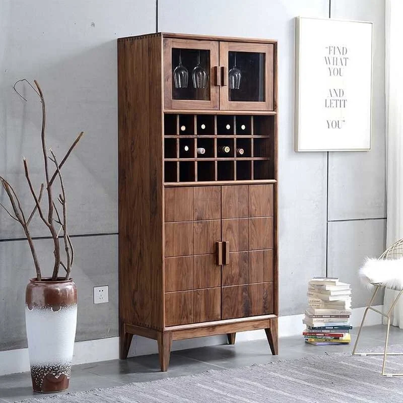Midcentury Freestanding Wine Liquor Bar Cabinet